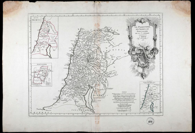 La Palestine, les Tribus et Jerusalem di Jean Baptiste Bourguignon d'Anville (1775-1784)